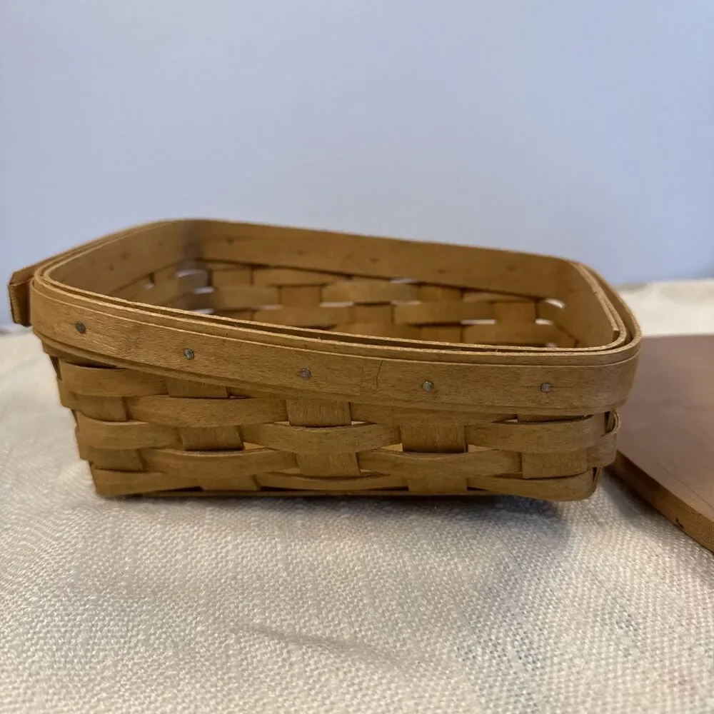 2004 Longaberger Note Pal Basket With Lid Decorative Wood Crafts